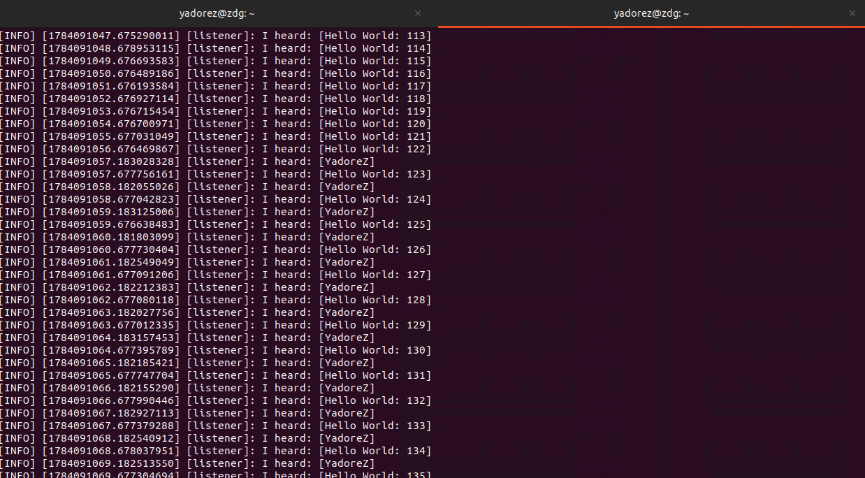 ros2 injected message